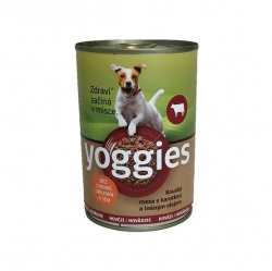 Yoggies konzerva pro psy s hovězím masem 400g