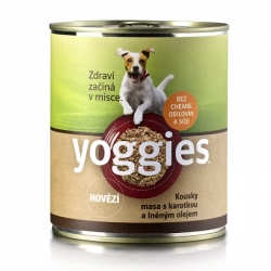 Yoggies konzerva pro psy s hovězím masem 800g